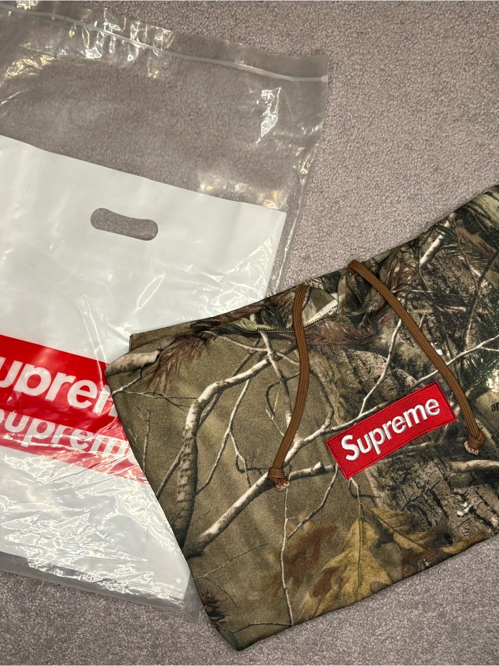 Supreme Camo Hoodie with Red Box Logo
